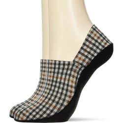 フットカバー 靴下 超深履き 厚地 タータンチェック柄 ブラック 22-24cm TQN835Y