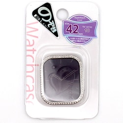 Apple Watch Series 10 42mm用 セキュリティガラス（覗き見ブロック） ラインストーンカバー シルバー AWFR2515-02SV