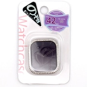 Apple Watch Series 10 42mm用 セキュリティガラス（覗き見ブロック） ラインストーンカバー シルバー AWFR2515-02SV