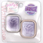 Apple Watch Series 10 42mm用 ラインストーンカバー 2個入 シルバー/ローズゴールド AWFR2P-03