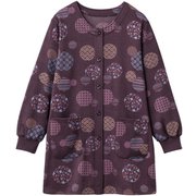 和柄ロング丈かっぽう着 まり柄ワイン M～L