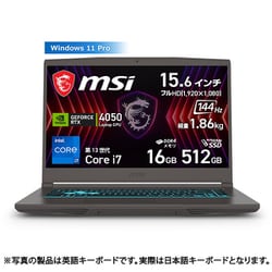 ゲーミングノートPC/msi Thin 15 B13V/15.6型/Core i7-13620H/GeForce RTX 4050/メモリ 16GB/SSD 512GB/Windows 11 Pro Thin-15-B13VE-3757JP