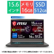 ゲーミングノートPC/msi Thin 15 B13V/15.6型/Core i7-13620H/GeForce RTX 4050/メモリ 16GB/SSD 512GB/Windows 11 Pro Thin-15-B13VE-3757JP