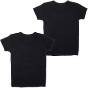 4924242 [男の子用 キッズジュニア 半袖インナー 2枚組 黒 綿100％厚地 120cm]