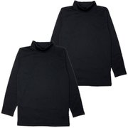 4924723 [男の子用 ジュニア 長袖インナー（ハイネック） 2枚組 黒 裏起毛・DRY 130cm]