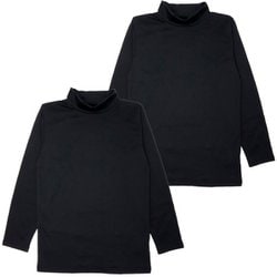 4924727 [男の子用 ジュニア 長袖インナー（ハイネック） 2枚組 黒 裏起毛・DRY 170cm]