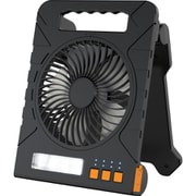 ソーラーファン・ライト 扇風機 LEDライト 3WAY電源 ブラック HH-1766