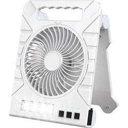 ソーラーファン・ライト 扇風機 LEDライト 3WAY電源 ホワイト HH-1767