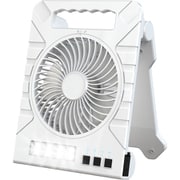 ソーラーファン・ライト 扇風機 LEDライト 3WAY電源 ホワイト HH-1767