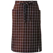 腰下エプロンミドル丈 ブラウンチェック APK488-K33