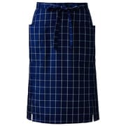 腰下エプロンミドル丈 ネイビーチェック APK488-K8