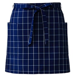 サロンエプロン ネイビーチェック APK492-K8