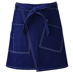 ショートエプロン インディゴブルー APK780-98