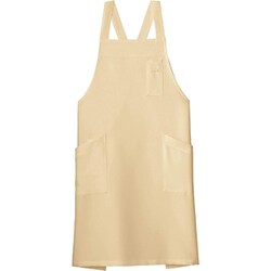 バッククロス胸当てエプロン フリー ベージュ FK7163-1