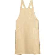 バッククロス胸当てエプロン フリー ベージュ FK7163-1