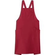 バッククロス胸当てエプロン フリー レッド FK7163-3