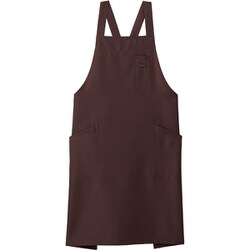 バッククロス胸当てエプロン フリー ブラウン FK7163-5