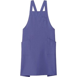 バッククロス胸当てエプロン フリー ブルー FK7163-7