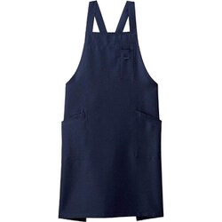 バッククロス胸当てエプロン フリー ネイビー FK7163-8