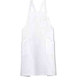 バッククロス胸当てエプロン フリー ホワイト FK7163-15