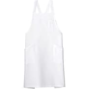 バッククロス胸当てエプロン フリー ホワイト FK7163-15