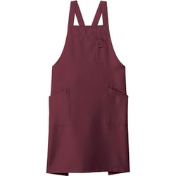 バッククロス胸当てエプロン フリー ワイン FK7163-23