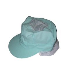 天メッシュ八角帽子たれ付 兼用 グリーン 9-1067