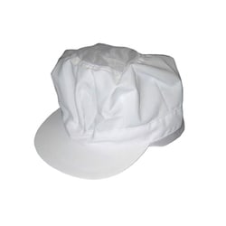 天メッシュ八角帽子たれ付 兼用 白 9-1065