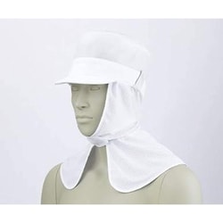 メッシュ丸天帽子ケープ付兼用 白 9-985