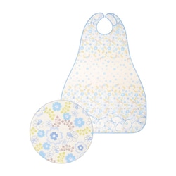 食事用エプロンII（ロングタイプ） フラワーブルー 6068A