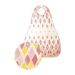 食事用エプロンII（ロングタイプ） アーガイルピンク 6068A