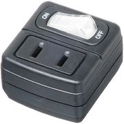 省エネタップ 1個口 黒 定格入力:125V 15A 合計1500Wまで YZF110B