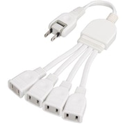 ACアダプター用4分配延長コード ホワイト YZV4002W