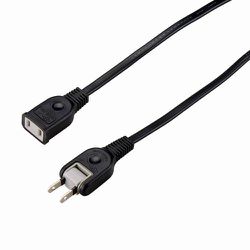 耐トラ付延長コード 1個口 1m ブラック 定格入力:125V 15A 合計1500Wまで YZ101BK