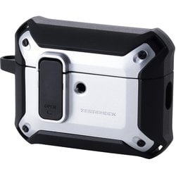 AirPods Pro 3 ケース MagSafe対応 ZEROSHOCK 3構造衝撃吸収 ロック機能 カラビナ付 落下防止 シルバー AVA-AP07ZEROLSV