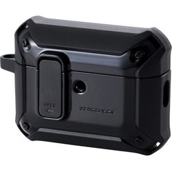 AirPods Pro 3 ケース MagSafe対応 ZEROSHOCK 3構造衝撃吸収 ロック機能 カラビナ付 落下防止 ブラック AVA-AP07ZEROLBK