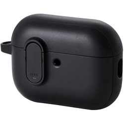 AirPods Pro 3 ケース MagSafe対応 TOUGH SLIM 耐衝撃 ロック機能 カラビナ付 落下防止 ブラック AVA-AP07TSLBK