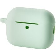 AirPods Pro 3 ケース MagSafe対応 シリコン 耐衝撃 滑りにくい カラビナ付 落下防止 グリーン AVA-AP07SCGN