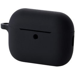 AirPods Pro 3 ケース MagSafe対応 シリコン 耐衝撃 滑りにくい カラビナ付 落下防止 ブラック AVA-AP07SCBK