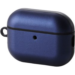 AirPods Pro 3 ケース MagSafe対応 レザー調 TPU 耐衝撃 カラビナ付 落下防止 ネイビー AVA-AP07PLCNV