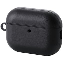 AirPods Pro 3 ケース MagSafe対応 レザー調 TPU 耐衝撃 カラビナ付 落下防止 ブラック AVA-AP07PLCBK