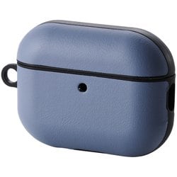 AirPods Pro 3 ケース MagSafe対応 レザー調 TPU 耐衝撃 カラビナ付 落下防止 ブルーグレー AVA-AP07PLCBG
