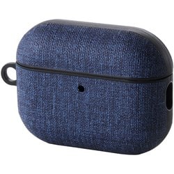 AirPods Pro 3 ケース MagSafe対応 ファブリック調 TPU 耐衝撃 ストラップ付 落下防止 ネイビー AVA-AP07CCNV