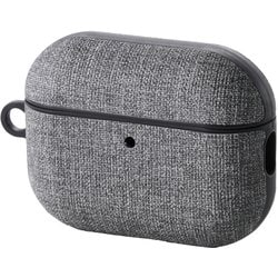AirPods Pro 3 ケース MagSafe対応 ファブリック調 TPU 耐衝撃 ストラップ付 落下防止 グレー AVA-AP07CCGY