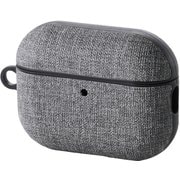 AirPods Pro 3 ケース MagSafe対応 ファブリック調 TPU 耐衝撃 ストラップ付 落下防止 グレー AVA-AP07CCGY