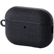 AirPods Pro 3 ケース MagSafe対応 ファブリック調 TPU 耐衝撃 ストラップ付 落下防止 ブラック AVA-AP07CCBK