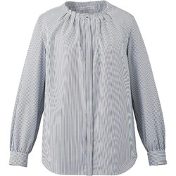 長袖タックブラウス 19号 ネイビー EWB803-52