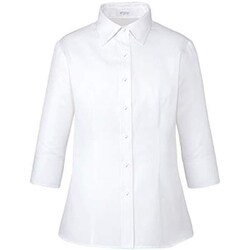 七分袖シャツブラウス 19号 ホワイト ESB659-11