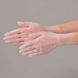 エブケアプラスチックグローブ（箱粉付 M 半透明 1002