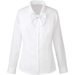 長袖リボンブラウス 11号 ホワイト EWB433